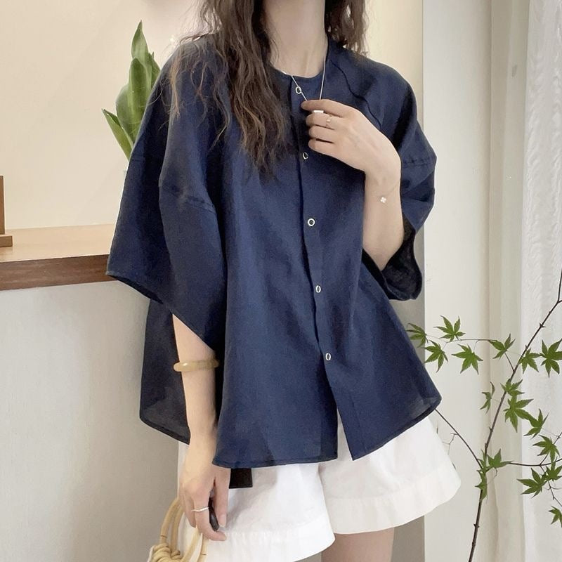 Womens Casual Batwing Sleeve Shirt