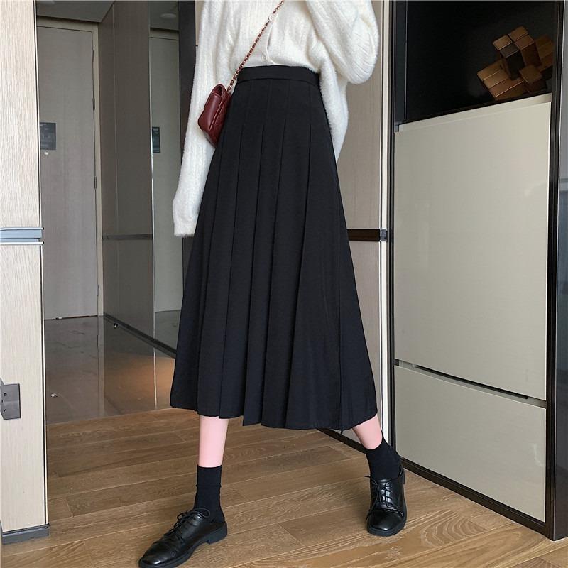 Midi Pleated Skirt for Women - Casual Fashion Style