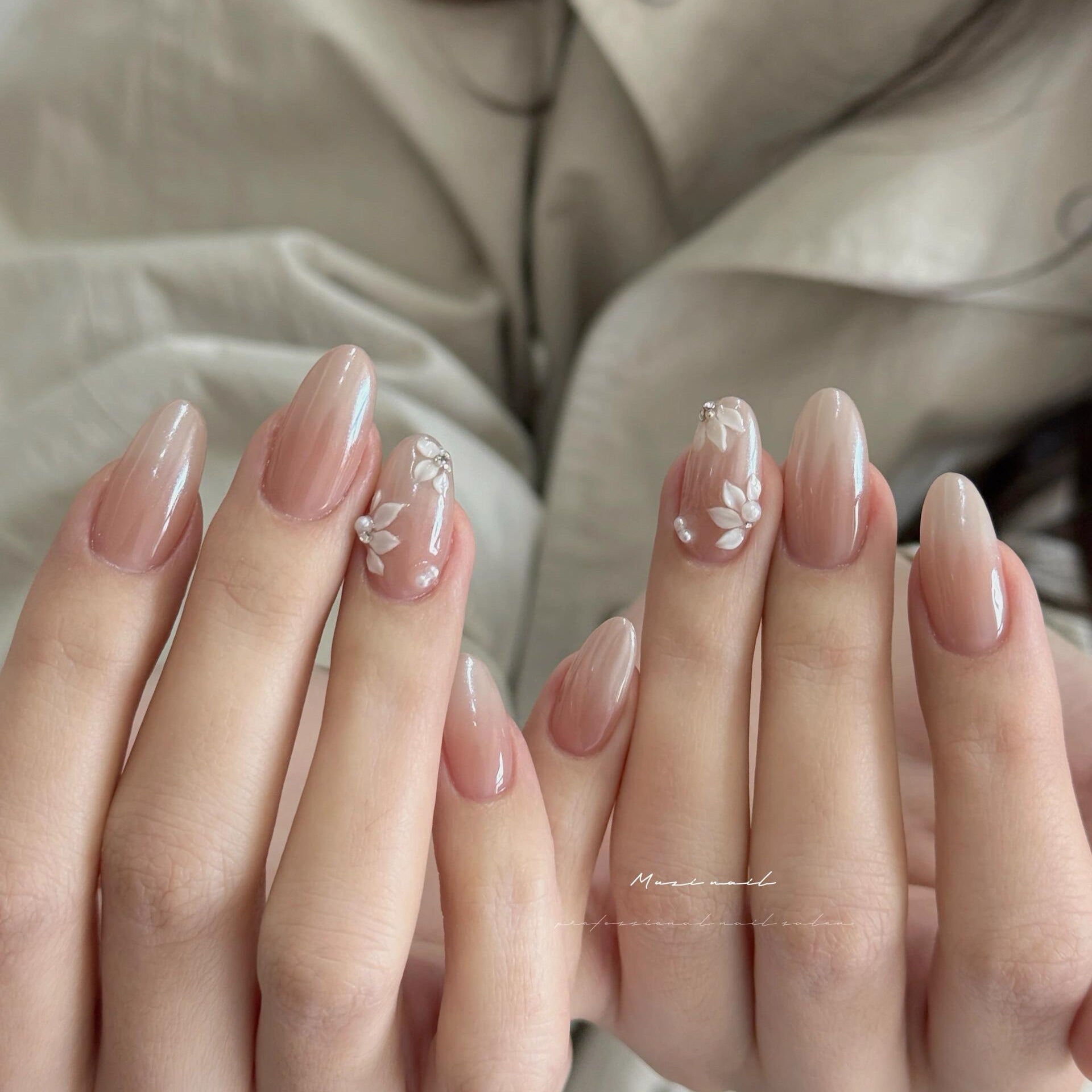 Cool white carved wearable nails