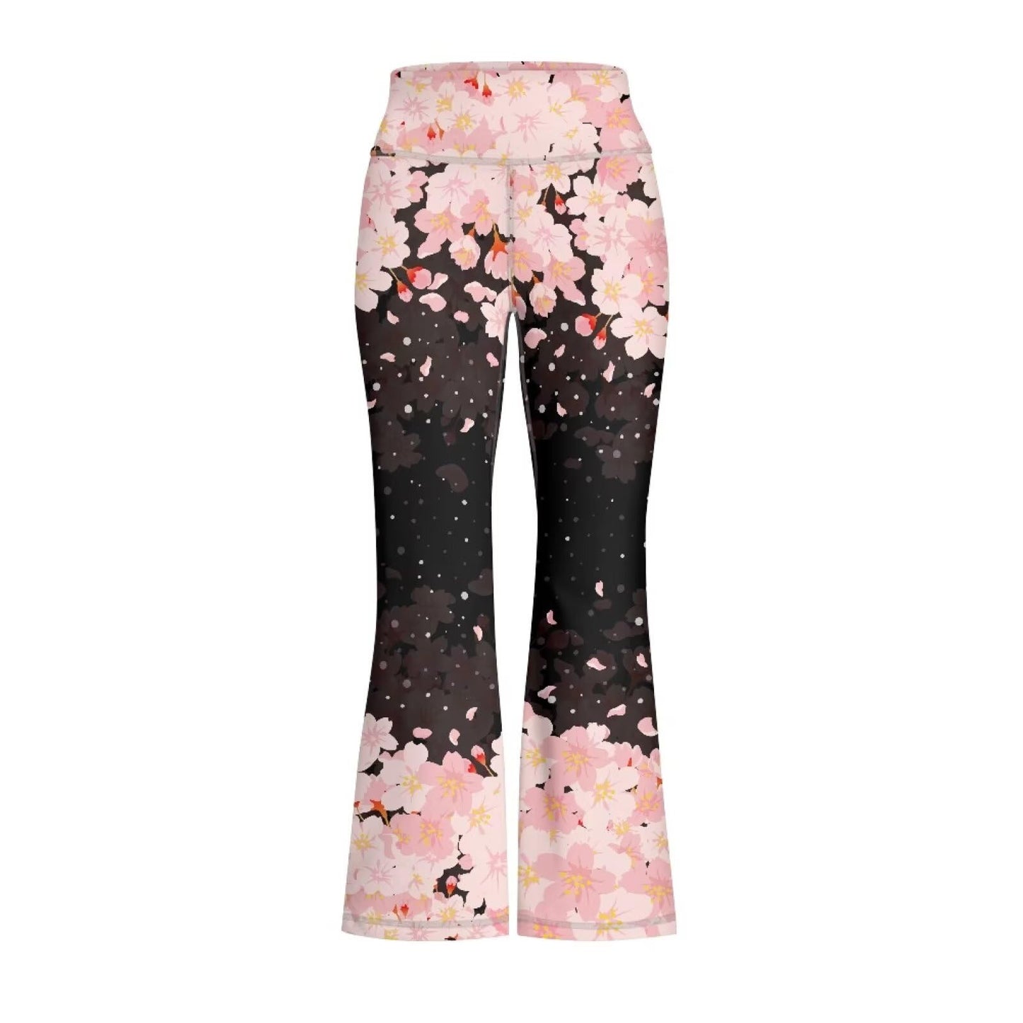 Rweroyiu Girls Yoga Pants Pretty Cherry Blossom Pants Cute Flare Leggings for Girls Loose Kids Clothes Girls Size 7-8 Stretchy Sports Trousers Running Jogger Pant Beach Pants