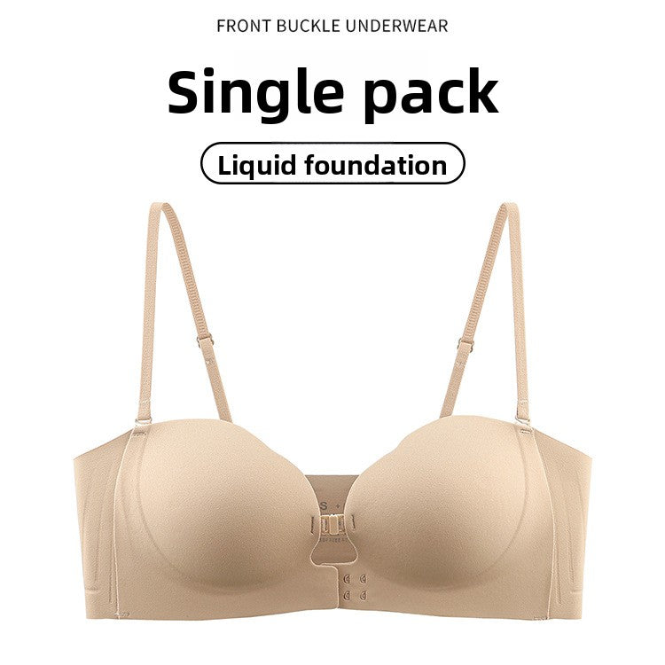 Front Clasp Strapless Push Up Bra