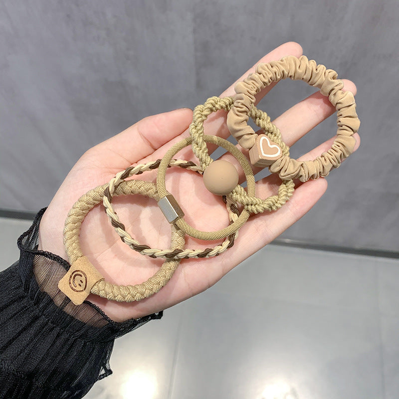 Coffee-colored high-end elastic hair tie