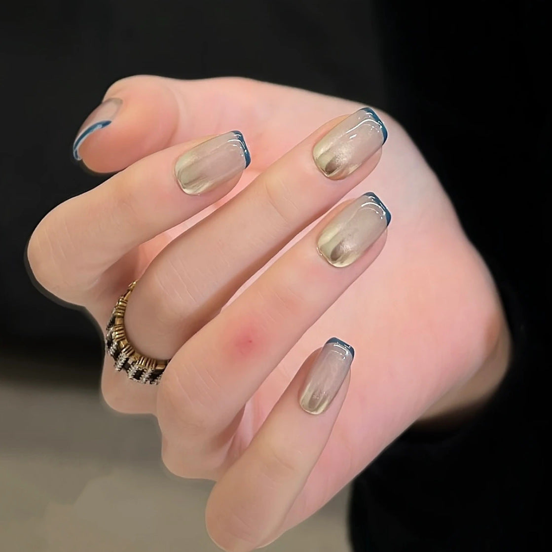 French Cat Eye Wearable Artificial Nails