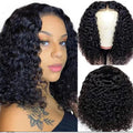 XIROM UN Wig Glue Free Precut 4x4 Lace Front Wig Women Human Hair Glue Free 180% Density Water Bob Wig Human Hair Beginner Curl Front Wig (14 Inch)