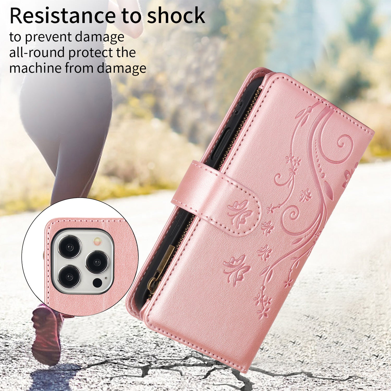 Creative Butterfly Zipper Bag Compatible with iPhone 17 Pro