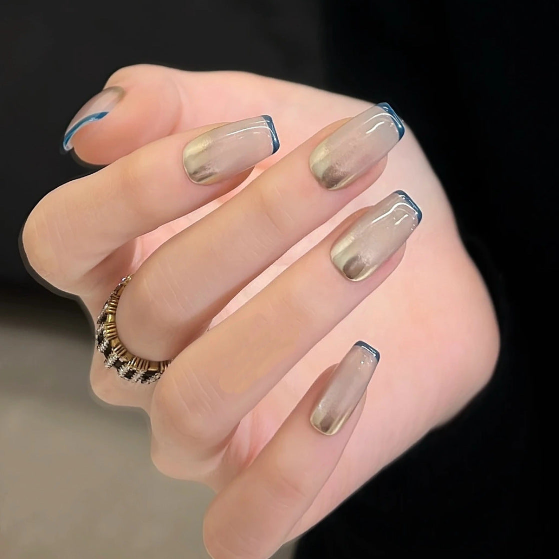 French Cat Eye Wearable Artificial Nails