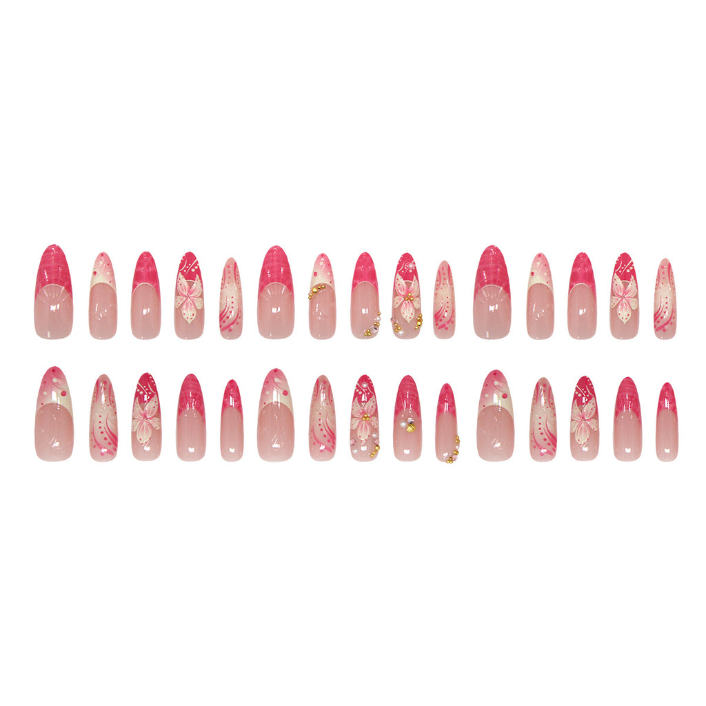 Floral Pearl Rhinestone Nail Art Decorations
