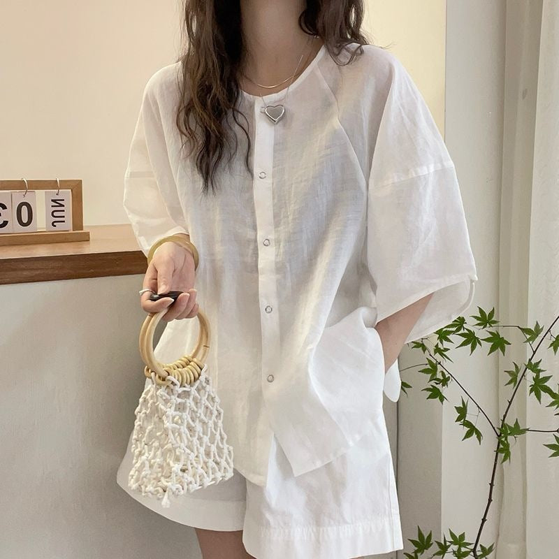Womens Casual Batwing Sleeve Shirt