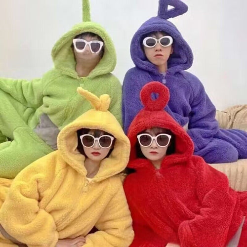 2025 New Flannel Cartoon Animal Onesie Pajamas for Couples