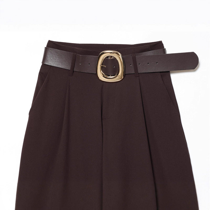 Womens Loose Wide-Leg Trousers
