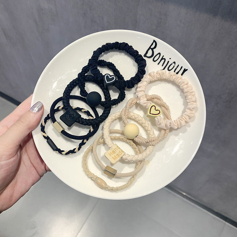Coffee-colored high-end elastic hair tie