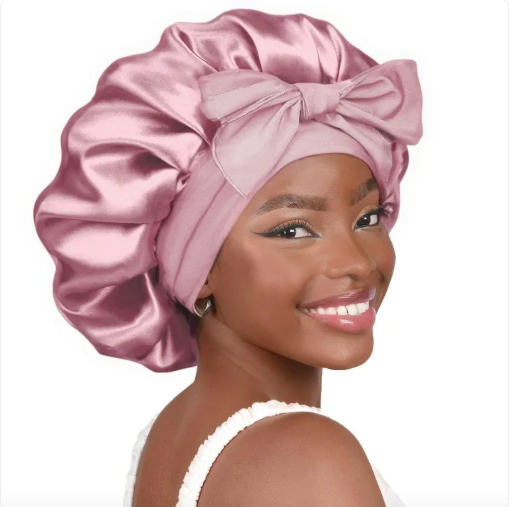 Double-Layer Bow Wide-Brimmed Hair Care Hat