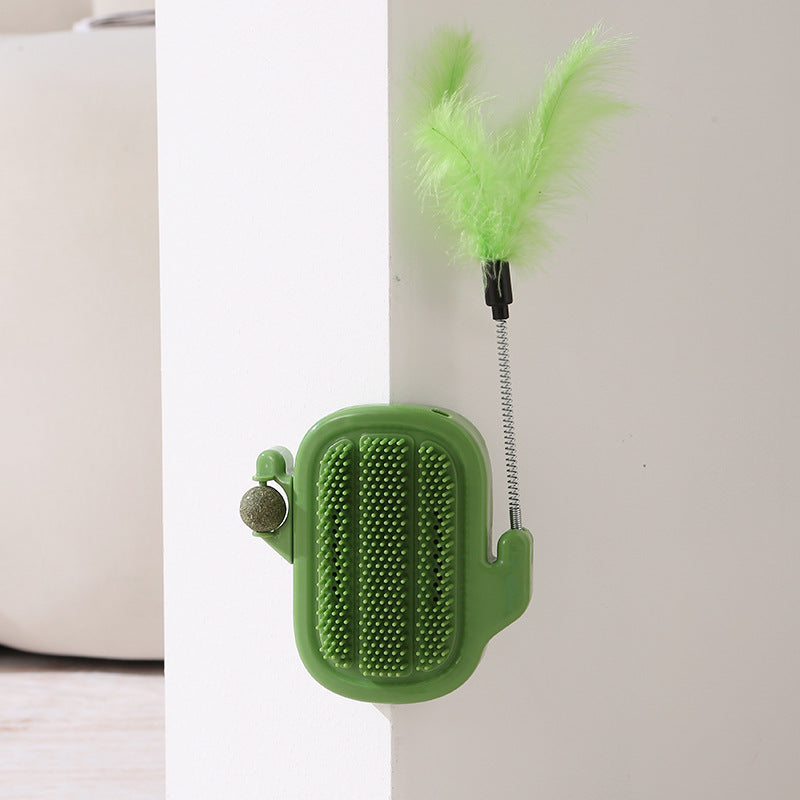 Cat Massage Grooming Brush with Catnip