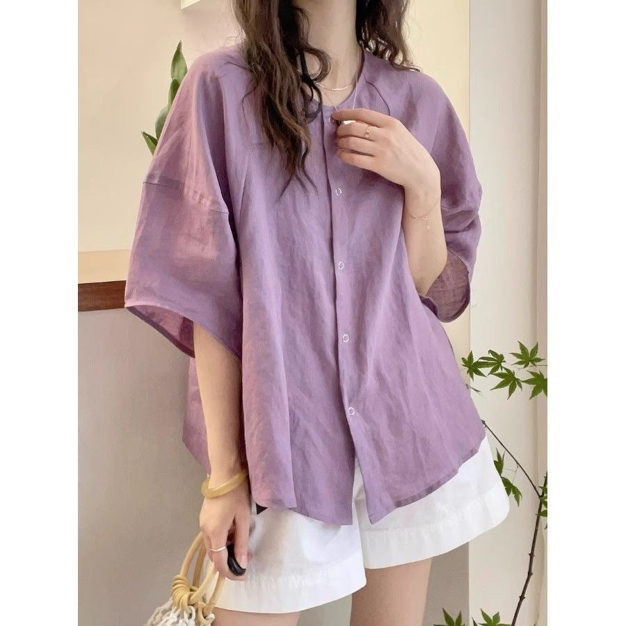 Womens Casual Batwing Sleeve Shirt