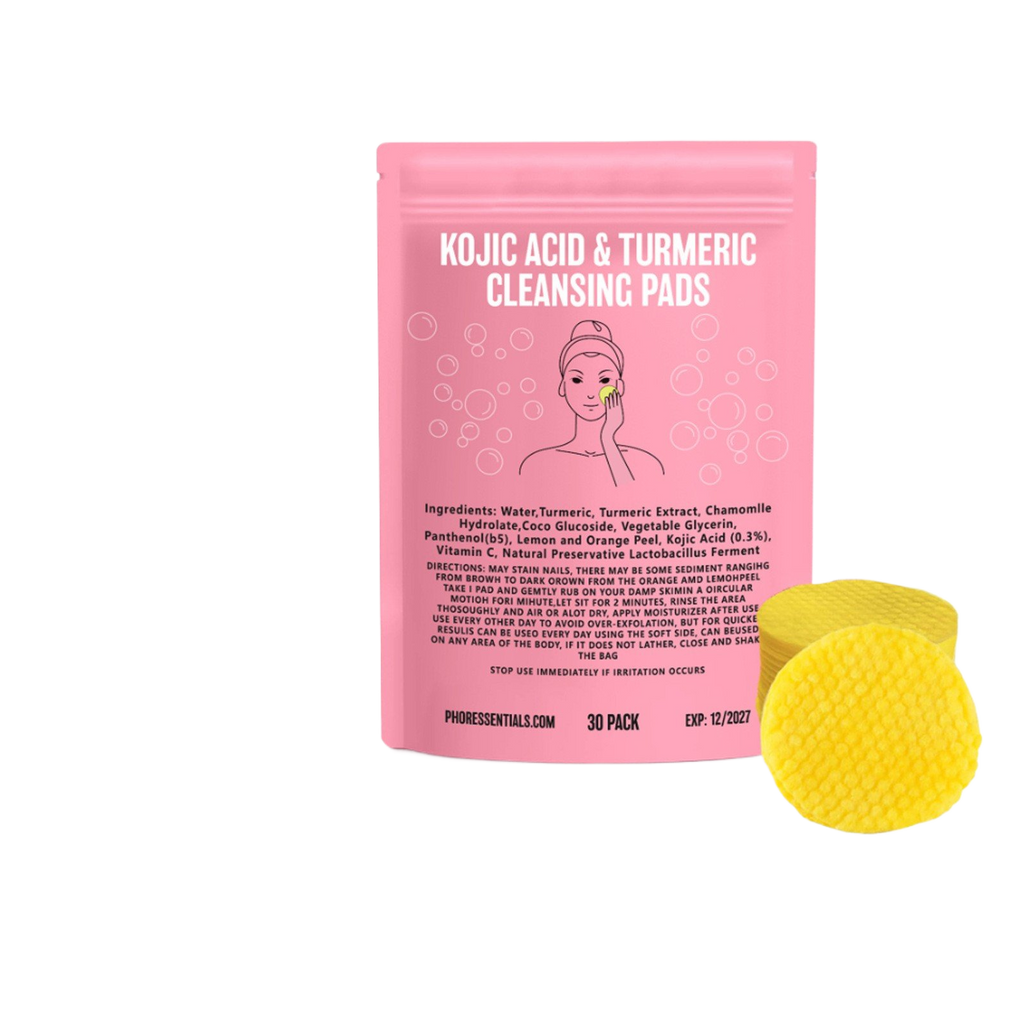 Kojic Acid Cleansing Pore Gentle Not Tight Daily Skin Care Moisturizing and Brightening Facial Turmeric Cleansing Pad